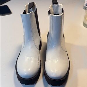 Dirty Laundry White and Black Ankle Boots